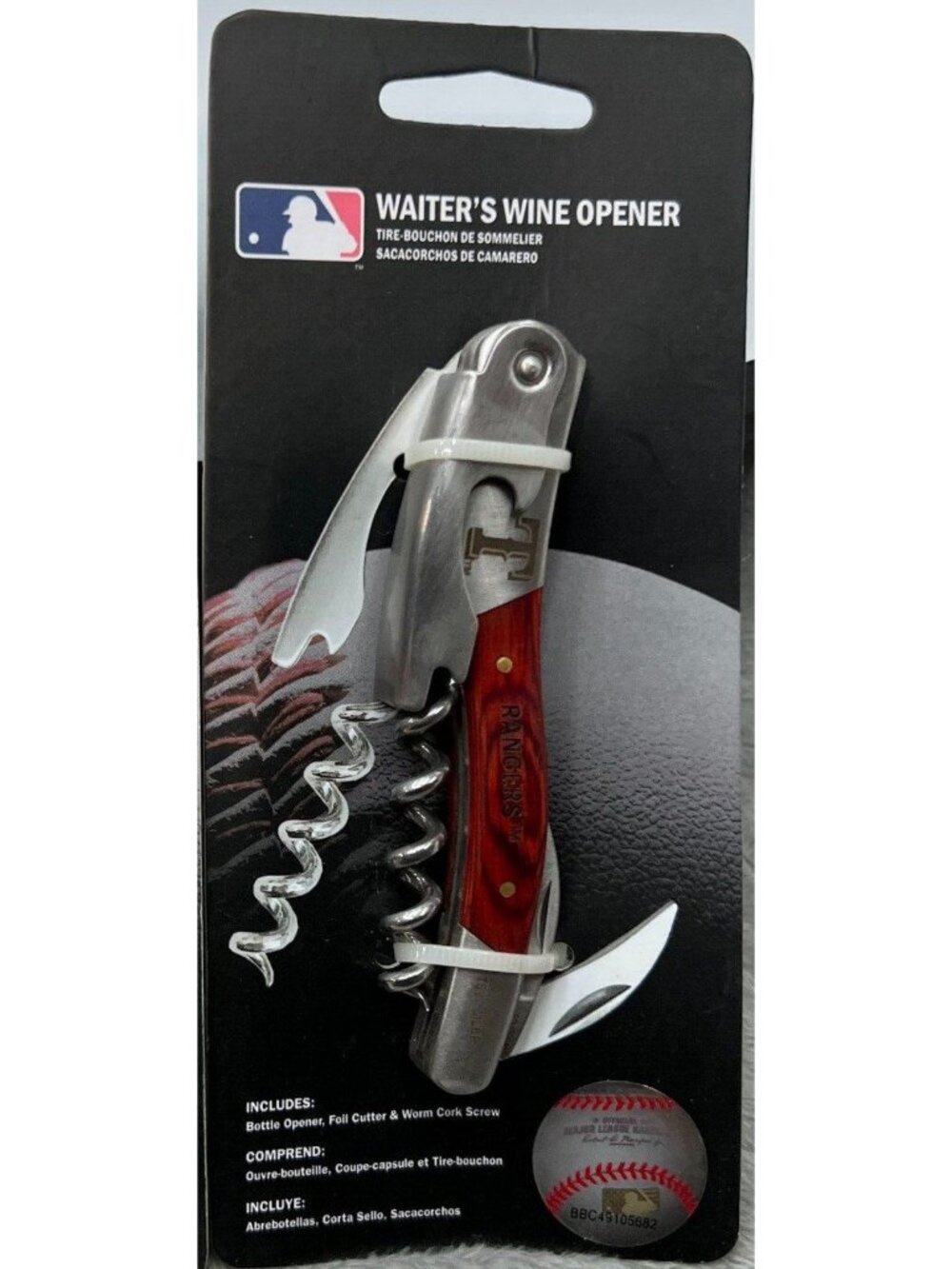 Texas Rangers Wine Bottle Opener Waiter Style TSV Home MLB Official Merch